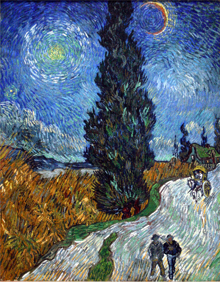 Road With Cypress And Star Van Gogh Oil Painting